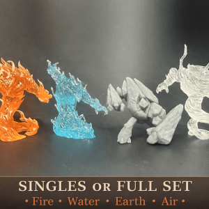 Elemental Miniatures (Singles & Full Sets - Air, Earth, Fire, Water)