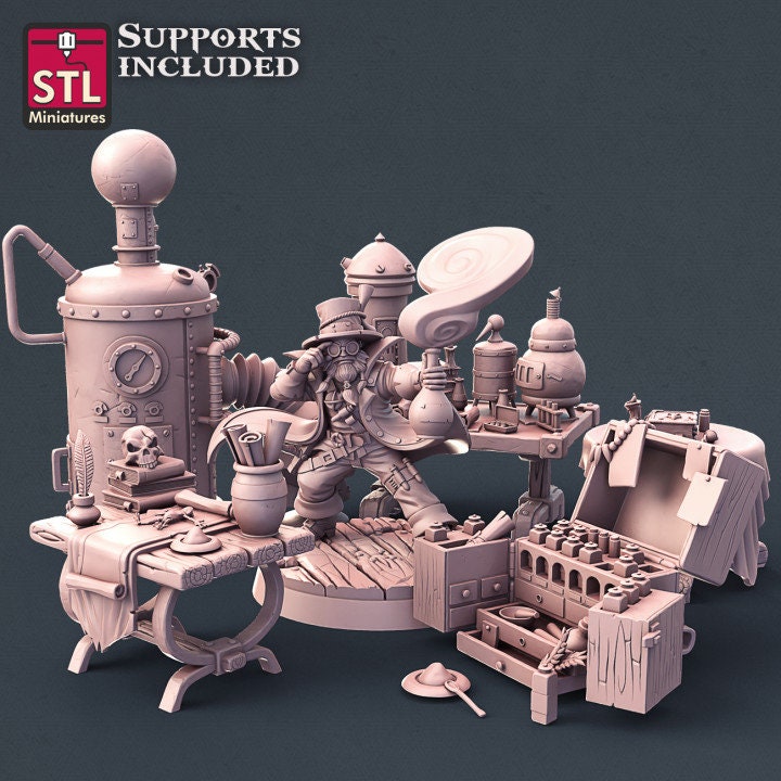 Alternative view of Alchemist set (1 character, Steampunk scatter terrain)
