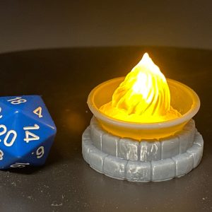 LED Brazier Terrain – DnD Campfire Miniature with Flickering Fire (RPG Terrain Accessory)