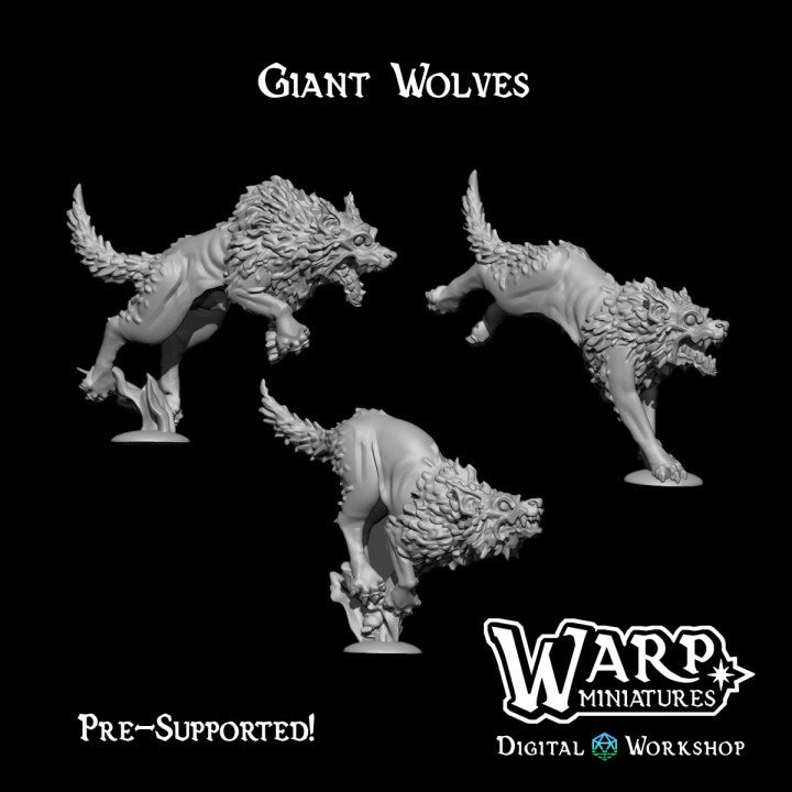 Wolf Pack – 3 Miniatures (Large or Medium Scale)