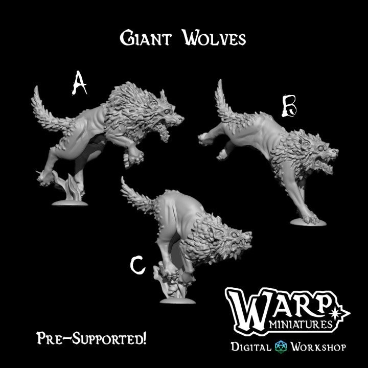 Alternative view of Wolf Pack – 3 Miniatures (Large or Medium Scale)