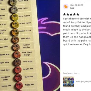 Alternative view of Paint Pot Color Reference Tokens for Dropper Bottles & Pots