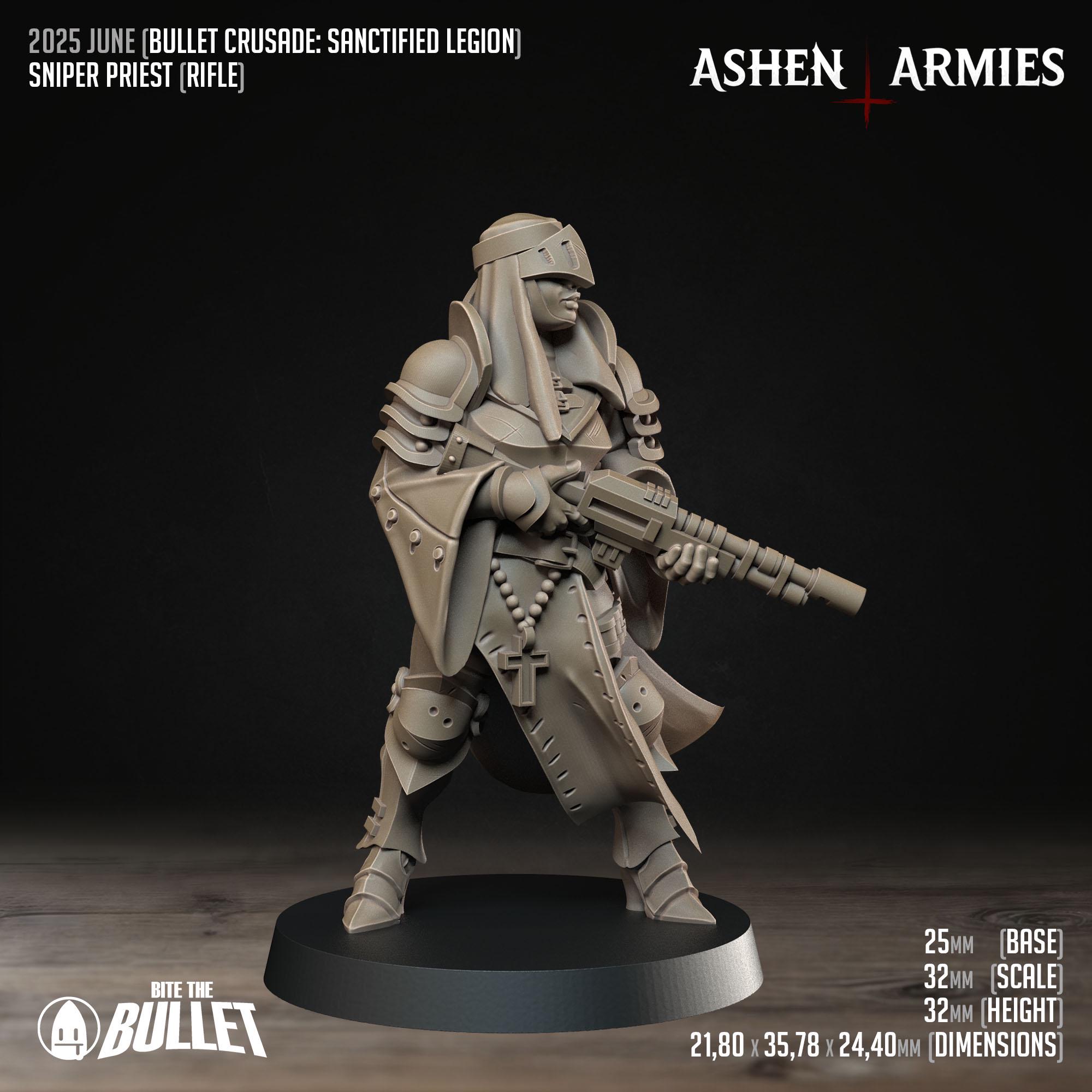 Alternative view of Sniper Priest with Rifle - 2 Sculpts
