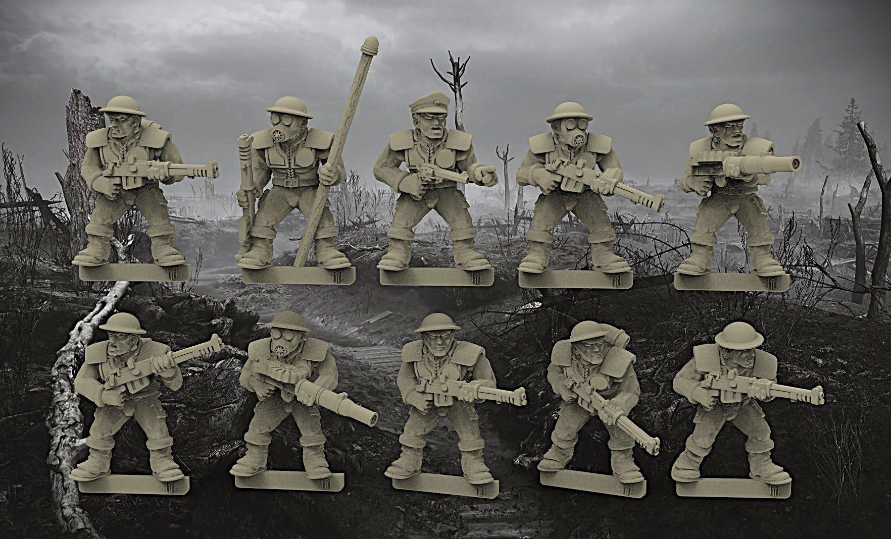 WW1 Trench Troops (10 Sculpts)