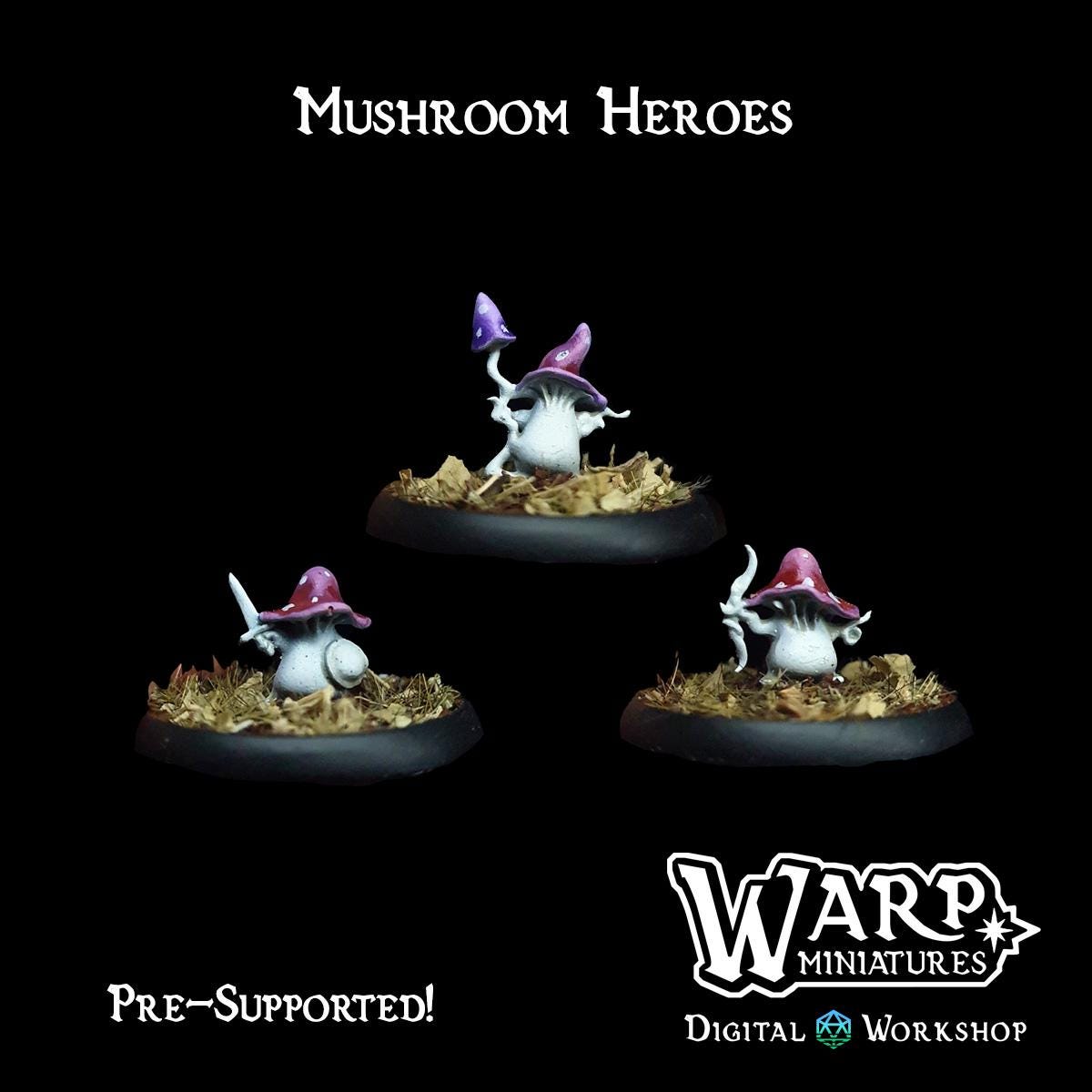 Mushroom Heroes (6 Tiny Creatures)