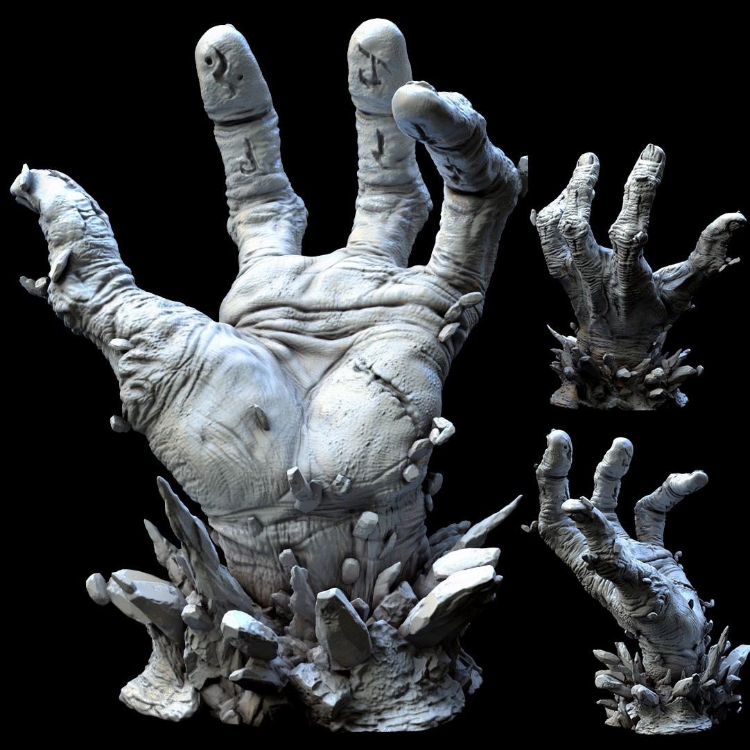 Grave Hand or Grasping Hand (3 sizes in 10 colors) from Mini Monster Mayhem