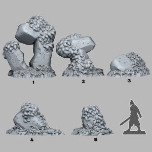 Alternative view of Grassy Rocks (5 sculpt set)