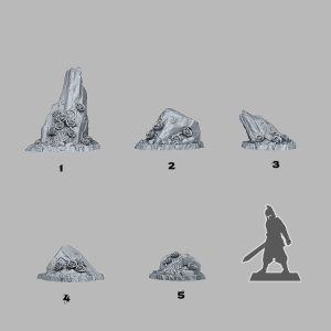Alternative view of Rocks of Roses (5 sculpt set)
