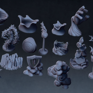 Alternative view of Spell Effect Miniatures – Magic Missile, Fire Burst, Tentacles, Vortex & More for Tabletop RPGs