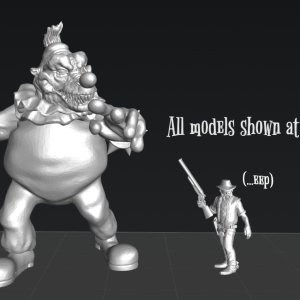 Alternative view of Clownzilla - Giant Killer Clown Miniature (100mm Boss Monster)