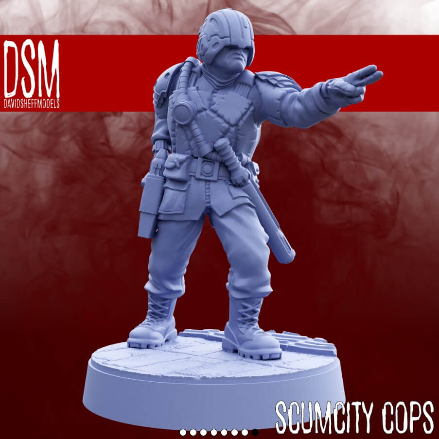 Sci-Fi Police Miniature Set – ScumCity Law Enforcement (7 Figures) - Image 9