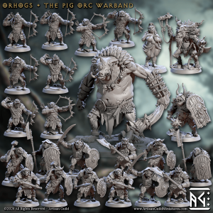 Alternative view of Orhog’s Pig Orc Warband - Full Set - Orc Army - Fantasy Miniatures