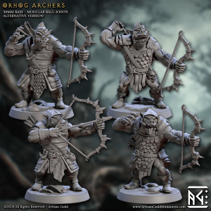 Alternative view of Pig Orc Archers – Bonebow Hunters (Fantasy Miniatures)