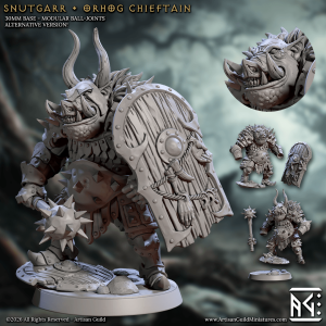 Alternative view of Pig Orc Warboss – Iron Tusk Commander (Fantasy Miniature)